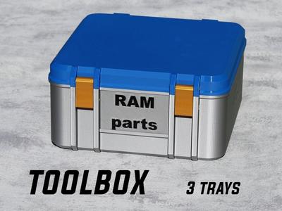 FlexiBox - modular toolbox with trays