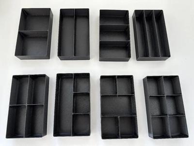 Small Parts Organizer Boxes (16 Boxes 2 Heights)  - The Ultimate Collection (e.g. compatible with Aldi Organizer)   