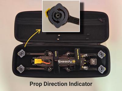 Motor direction disc - Indicate the correct propeller mounting position.