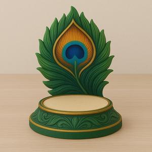 Shree Krishna Asan – Peacock Feather Design