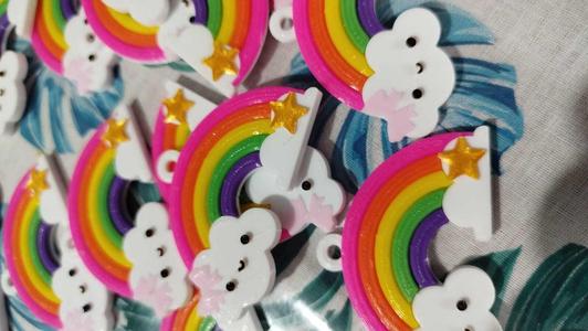 Rainbow keychain - Colors can be embedded.