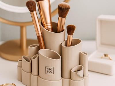 BROSCO - Make-up / Mirror Desk Organizer (Voronoi)