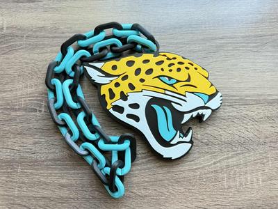 Jacksonville Jaguars Logo Oversized Necklace, Pendant Chain