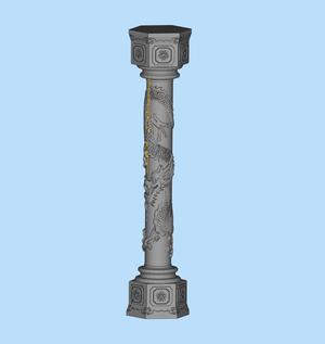 Stone Pillar Oriental Dragon Pillar Panlong Pillar Scene Model