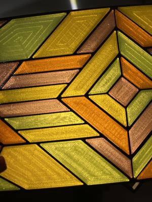 Geometric Glow Panel – Snap-Fit Stained Glass Style Puzzle Art