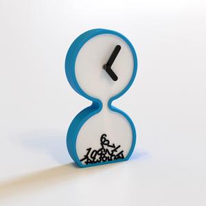 Hourglass-shaped table clock