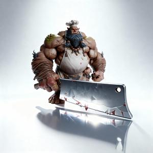 Scary Cartoon Chef with Cleaver – Horror 3D Model