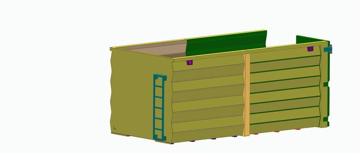 High hooklift unroller RCScaleParts -Tamiya 182mm