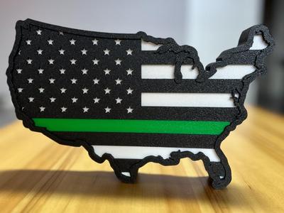 Thin Line Layered USA Flag