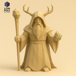 Druid - Mystic guardian of nature and ancestral magic Low Poly style
