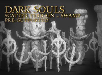 Dark souls scatter terrain 01 - swamp crosses