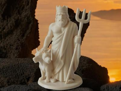 Hades King of the Underworld with Trident and Guardian